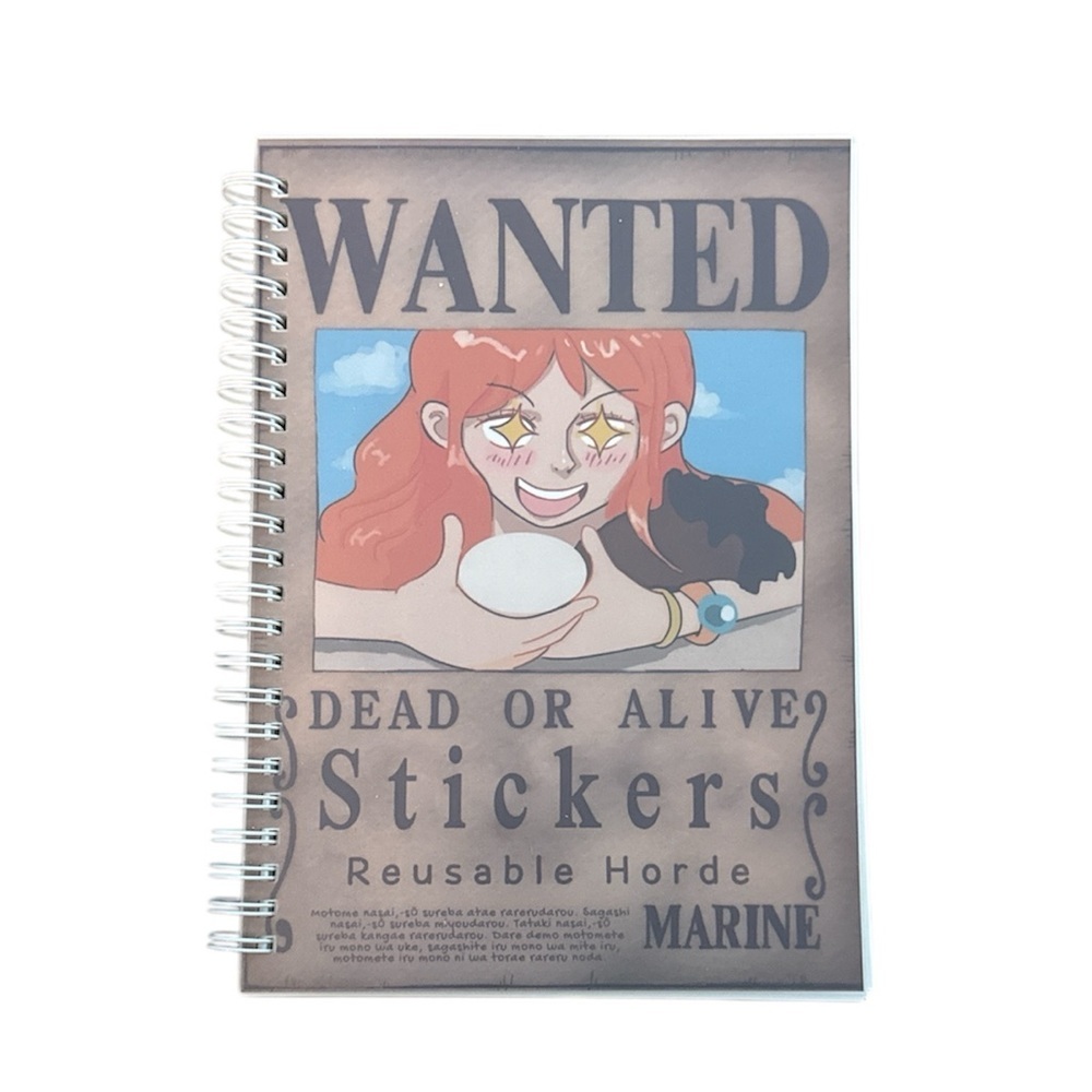 NWT, 5 Pack spiral anime notebooks with snickers and bookmark, O79